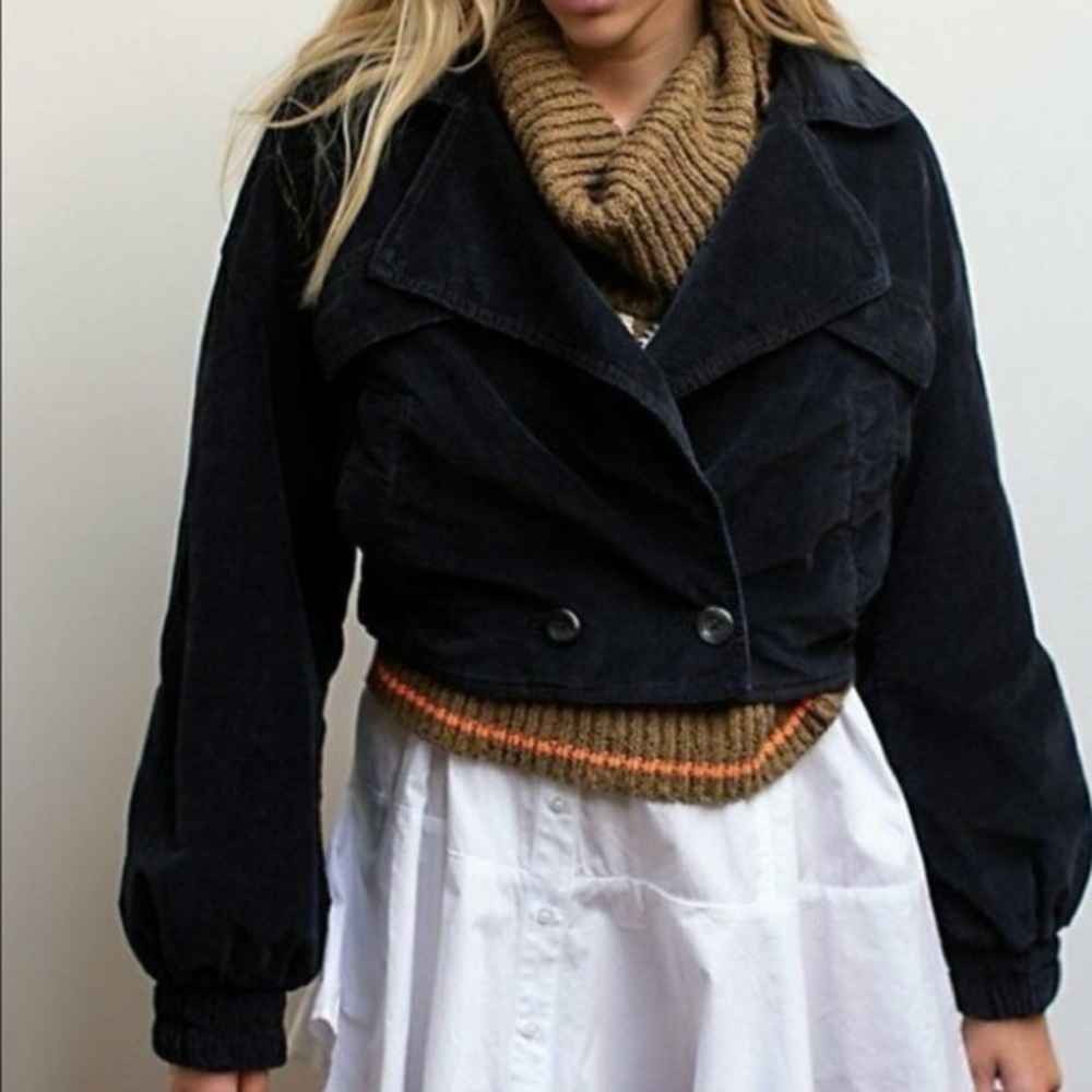 We The Free Sure Thing Bomber Corduroy Black Jacket Size XS